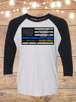 911 Dispatcher Always Behind The Thin Blue Line Raglan T-Shirt