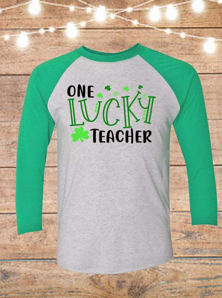 One Lucky Teacher St. Patrick's Day Raglan T-Shirt