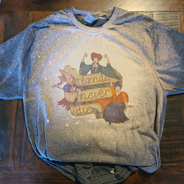 Witch "Legends Never Die" Bleached T-Shirt