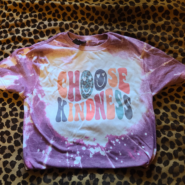 Retro Vintage Choose Kindness Bleached T-Shirt