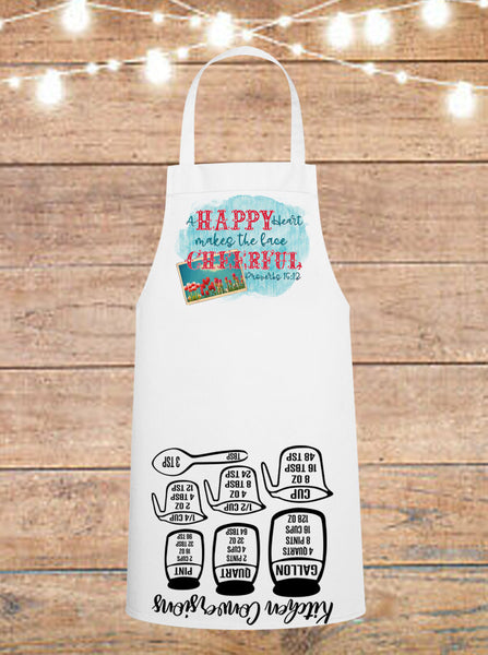 A Happy Heart Makes The Face Cheerful Cheat Sheet Apron