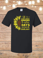 Be A Sunflower Black T-Shirt