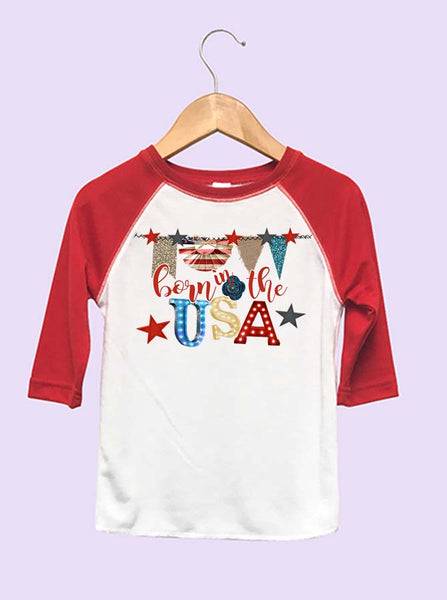 Born In The USA Infant and Toddler Raglan T-Shirt