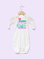 Bunny Kisses And Easter Wishes Girl Baby Gown