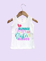 Bunny Kisses And Easter Wishes Girl Infant and Toddler Tank Top