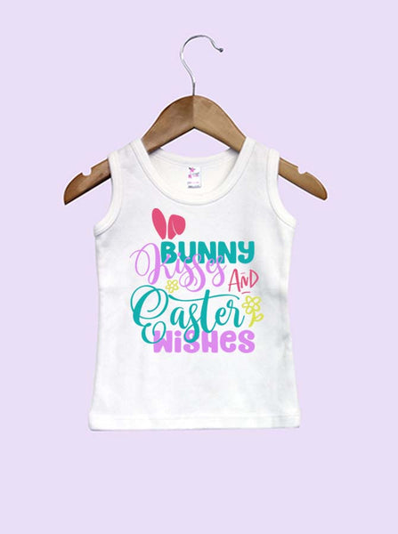 Bunny Kisses And Easter Wishes Girl Infant and Toddler Tank Top