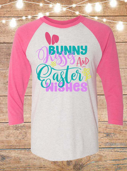 Bunny Kisses And Easter Wishes Raglan T-Shirt