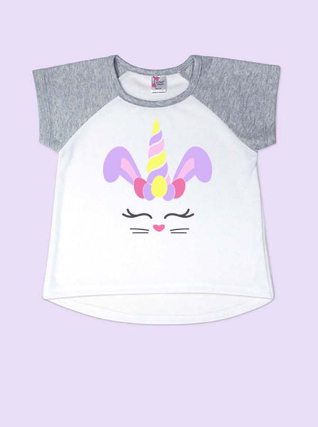 Bunny Unicorn Toddler Short Sleeve Raglan T-Shirt