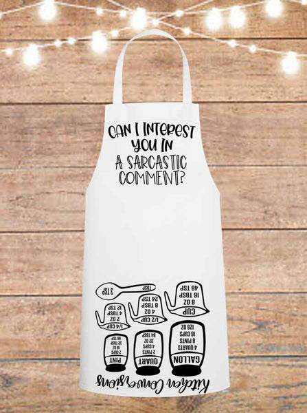Can I Interest You In A Sarcastic Comment Cheat Sheet Apron