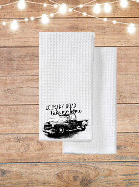 Country Roads Take Me Home Kitchen Towel