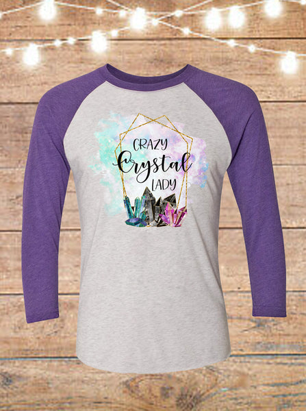 Crazy Crystal Lady Raglan T-Shirt