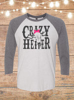 Crazy Heifer Raglan T-shirt