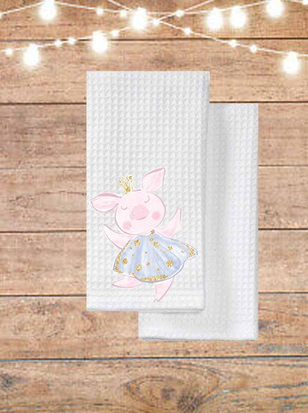 Dancing Pig With Crown Kitchen Towel