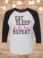 Eat Sleep Do The Hair Repeat Hairstylist Raglan T-Shirt