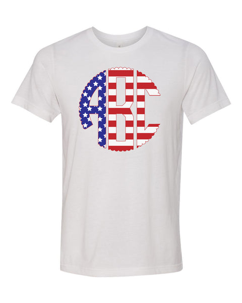 Flag Monogram White T-Shirt