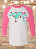Floral Cow Raglan T-Shirt