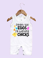 Forget The Eggs, I'm Hunting Chicks Easter Sleeveless Baby Romper