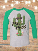 Free Hugs Cactus Raglan T-Shirt