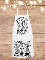 Fueled By Coffee And Country Music Cheat Sheet Apron