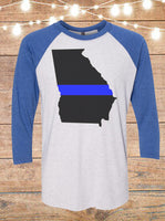 Georgia Thin Blue Line Raglan T-Shirt