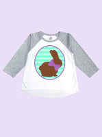 Girls Chocolate Easter Bunny Long Sleeve Toddler Raglan