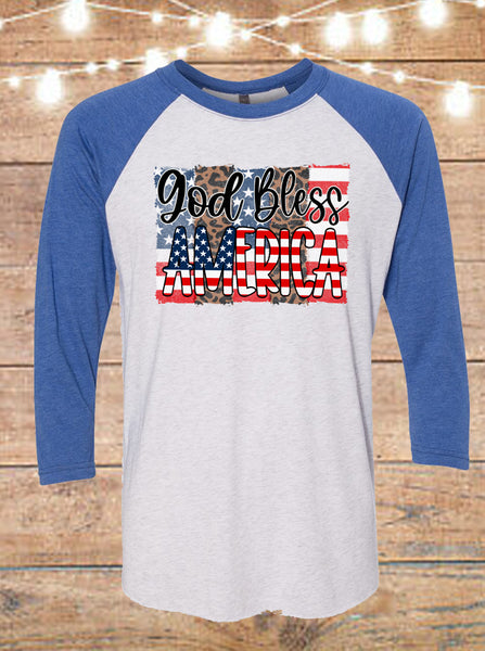 God Bless America Raglan T-Shirt