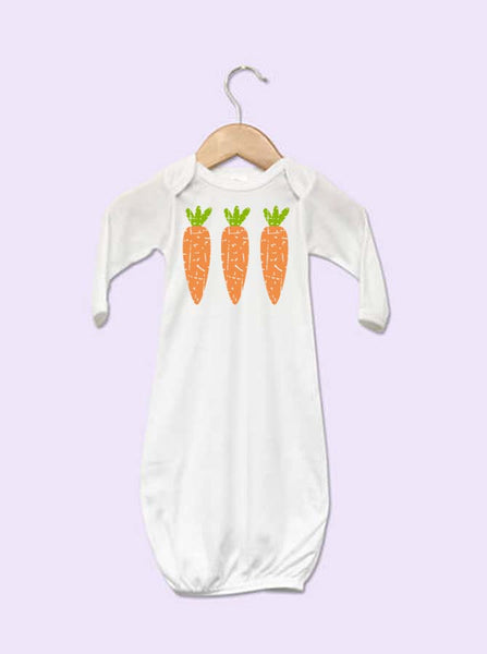 Grunge Carrot Easter Baby Gown
