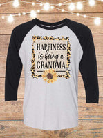 Happiness Is Being A Grandma Raglan T-Shirt