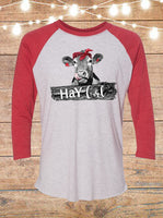 Hay Girl Cow Raglan T-Shirt