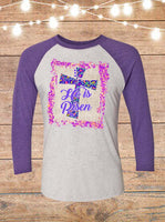 He Is Risen Purple Raglan T-Shirt