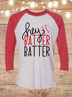 Hey Batter Batter Baseball Raglan T-Shirt