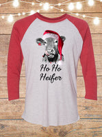Ho Ho Heifer Christmas Raglan T-Shirt