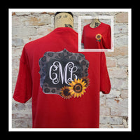 Leopard Sunflower Monogrammed Shirt