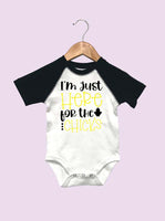 I'm Just Here For The Chicks Baby Raglan Onesie