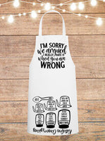 I'm Sorry We Argued, I Really Hate It When You're Wrong Cheat Sheet Apron