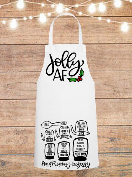 Jolly AF Christmas Cheat Sheet Apron