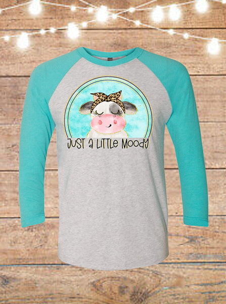 Just A Little Moody Cow Raglan T-Shirt