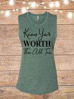 Know Your Worth, Then Add Tax Sleeveless T-Shirt