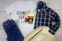 Leggings, Leaves, and Lattes T-shirt
