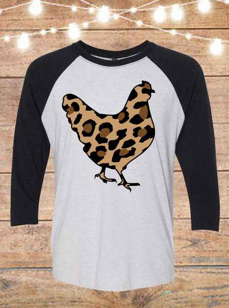 Leopard Chicken Raglan T-Shirt