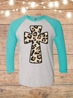 Leopard Cross Raglan T-shirt