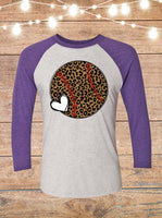 Leopard Print Baseball Raglan T-Shirt