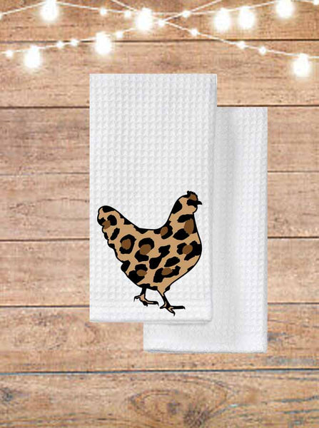 Leopard Print Chicken Kitchen Towel