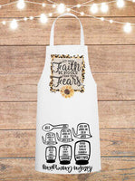 Let Your Faith Be Bigger Than Your Fears Leopard and Sunflower Cheat Sheet Apron