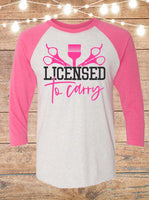 Licensed To Carry Hairstylist Raglan T-Shirt