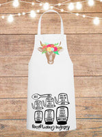 Light Brown Cow With Flowers Cheat Sheet Apron
