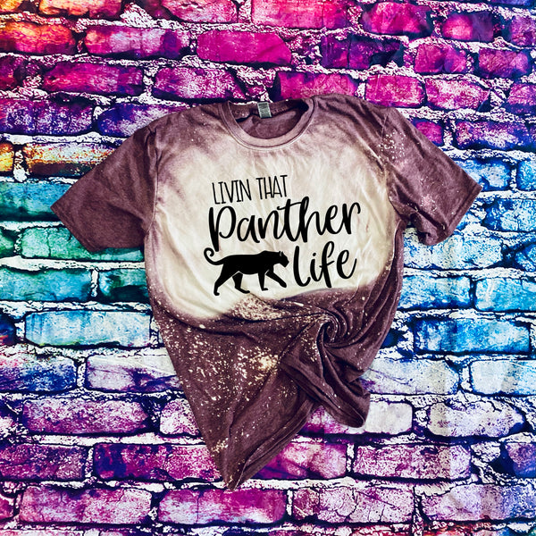 Livin' That Panther Life Bleached T-Shirt