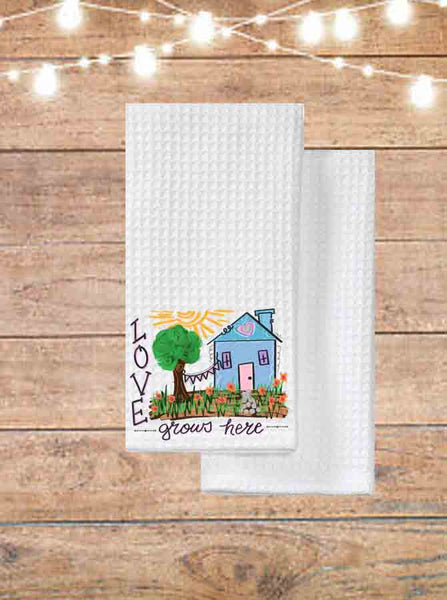 Love Grows Here Kitchen Towel
