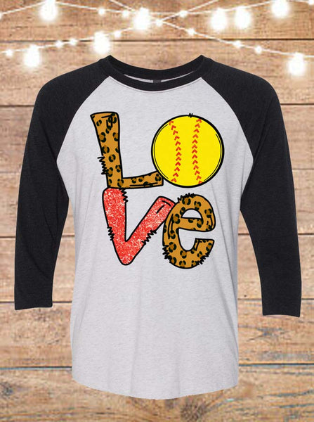 Love Softball Raglan T-Shirt