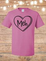 Meh Valentine's Heart T-Shirt